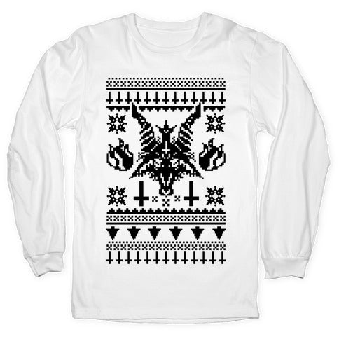 Baphomet Ugly Christmas Sweater  Longsleeve Tee